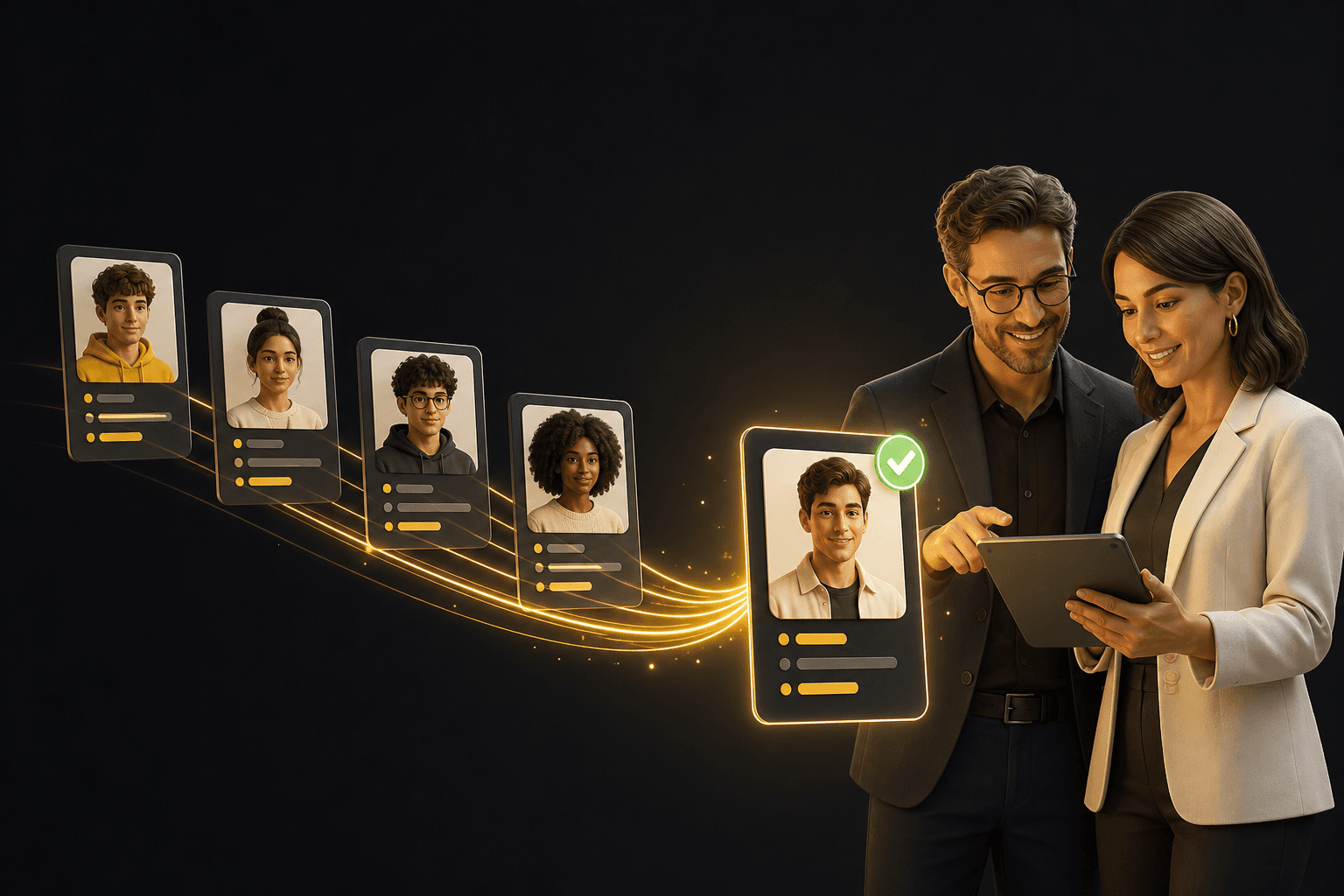 Une équipe sélectionne des profils d’alternants qualifiés